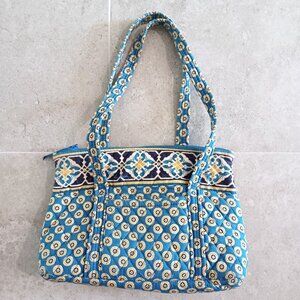 Vera Bradley Little Betsy Shoulder Tote Purse in Riviera blue Retired 2008